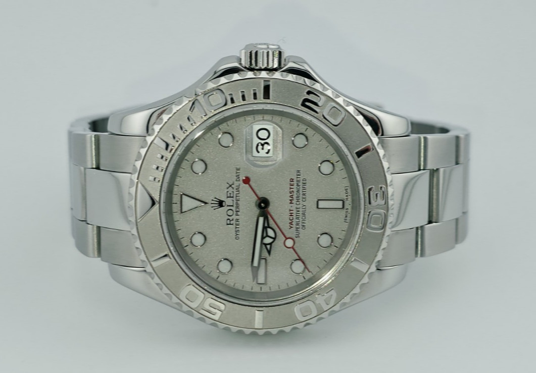 Rolex Yacht Master Oyster Perpetual Date Watch 40mm Platinum Automatic Men 16622