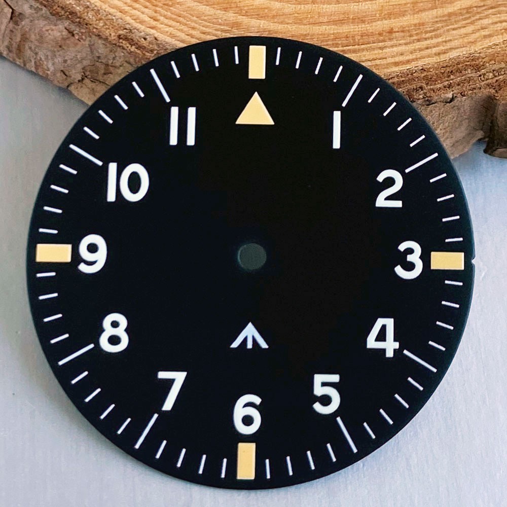 Fit VH31 NH35 NH36 NH38 PT5000 ETA2824 33.5mm Pilot Watch Dial & Hands Luminous