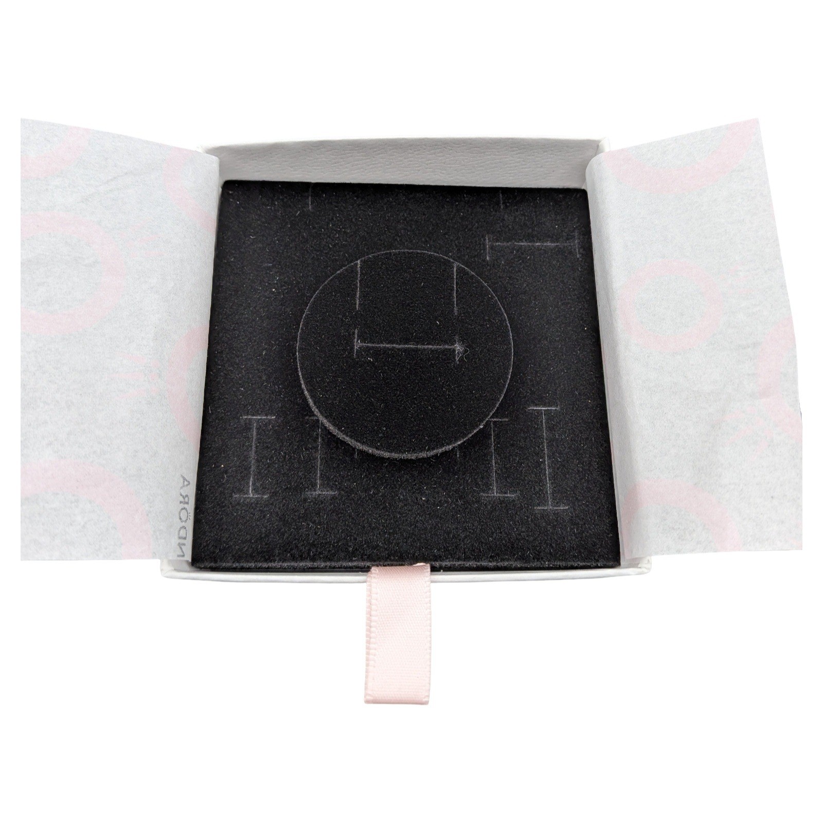 Pandora White Square Jewelry Gift Box with Pink Ribbon Pull 3.5×3.5×1.5