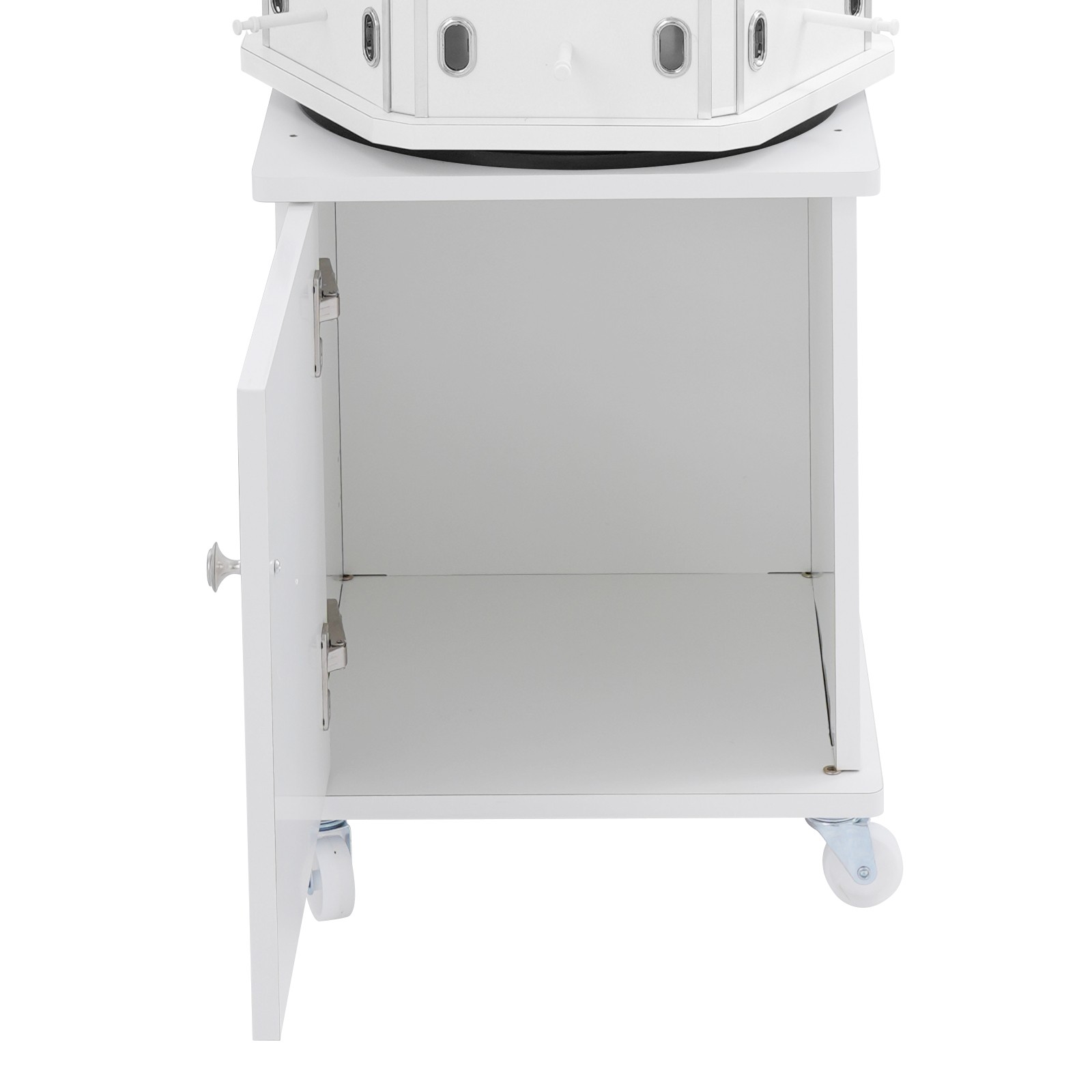 360° Rotating Eyeglass Display Rack 102 Pairs Storage Rack With Wheels For Store