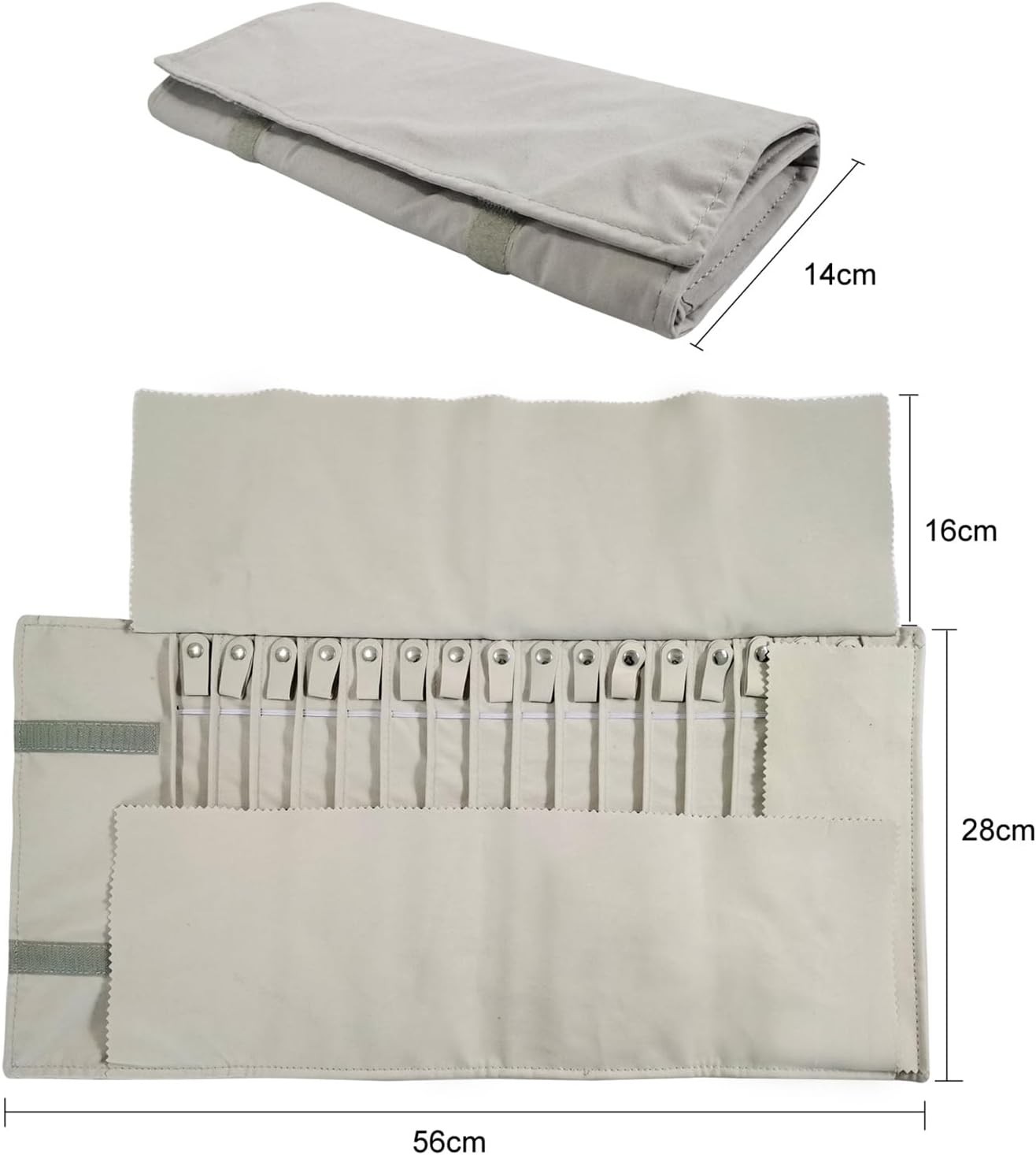 Portable Jewelry Roll Untangled Secure Necklace Travel Storage Bag Displays H…