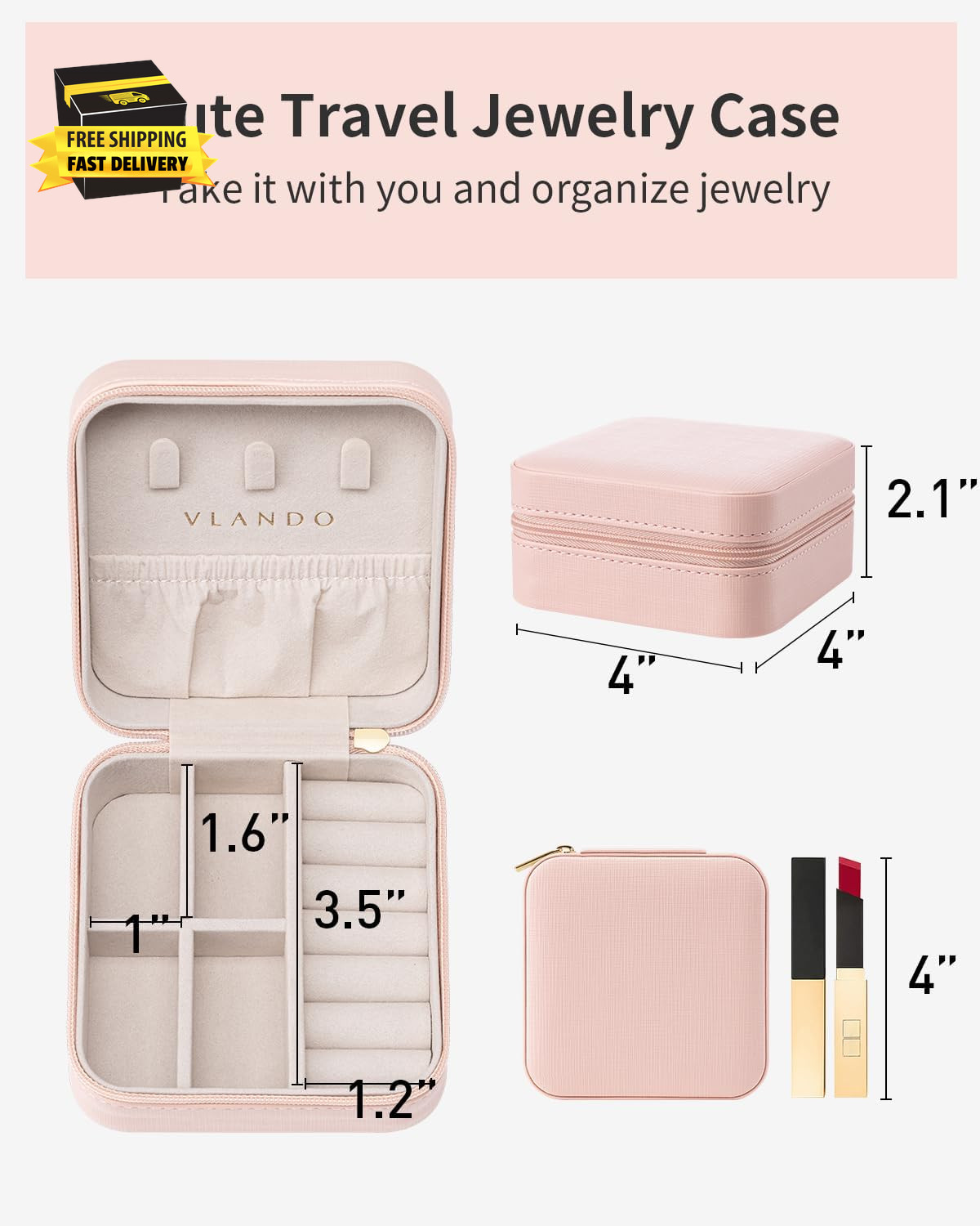 Travel Jewelry Case – Teacher Appreciation Gifts for Women – Small Jewelry Trave