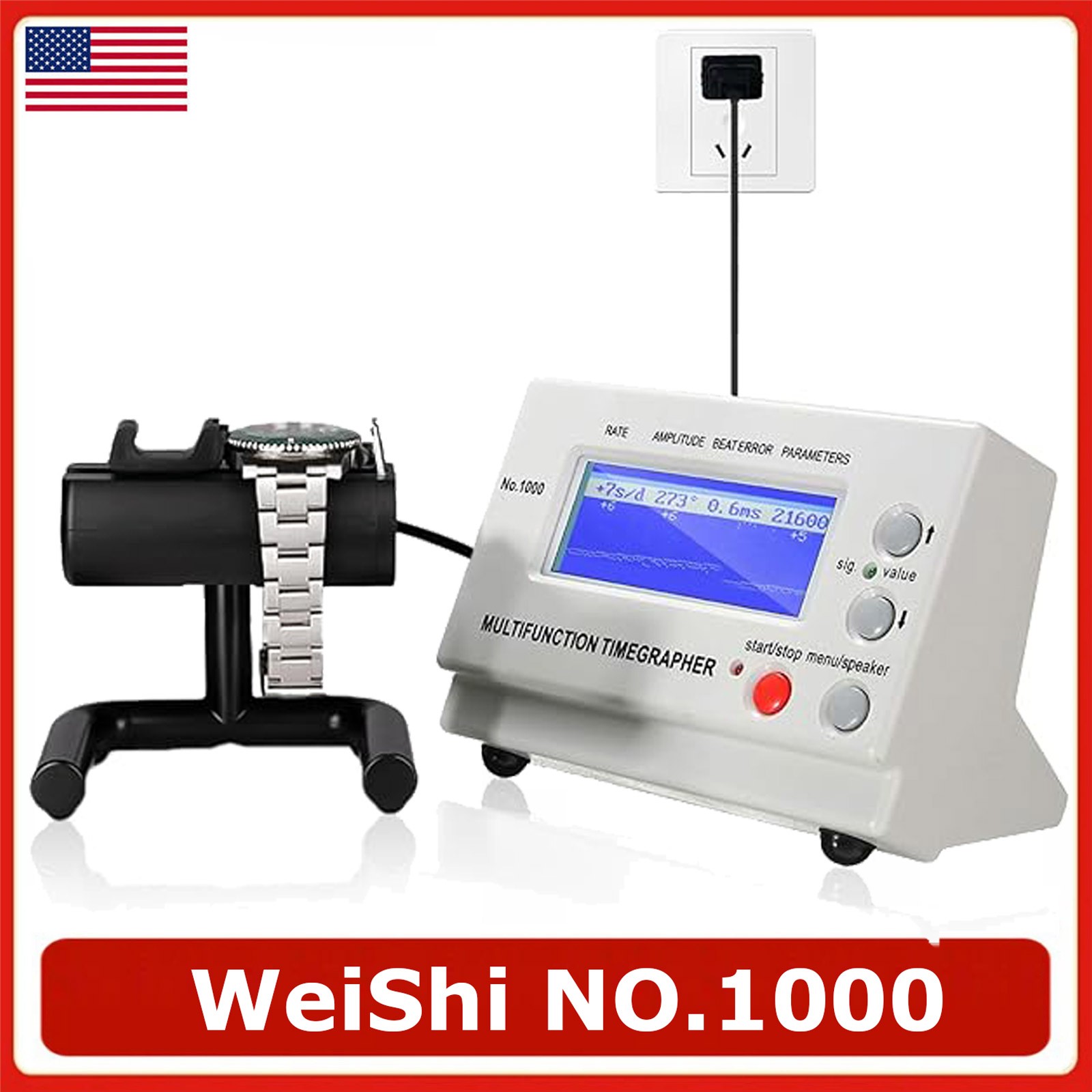 No.1000 Weishi Timegrapher Mechanical Watch Timing Machine Multifunction US Plug