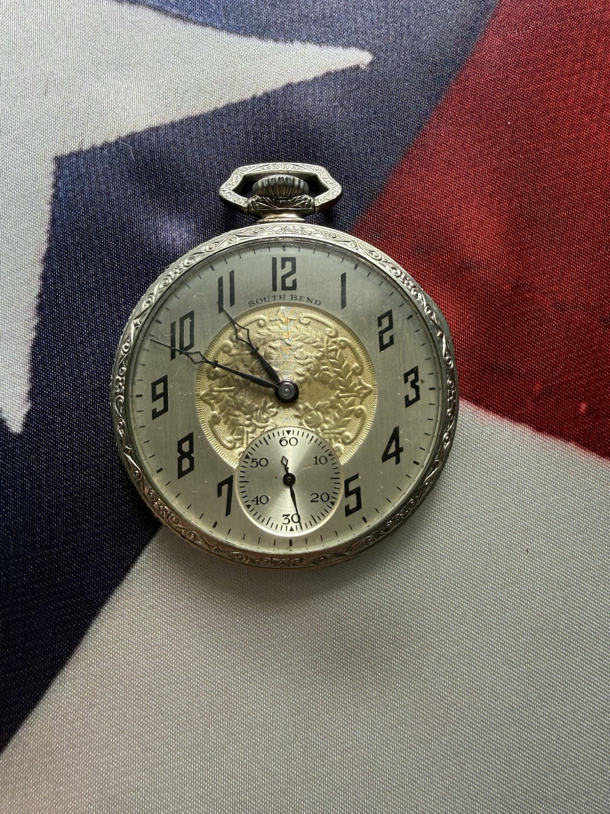Nearly NOS Antique 1927 South Bend Gr. 429 19J Sz12 pocket watch – Adams Case!