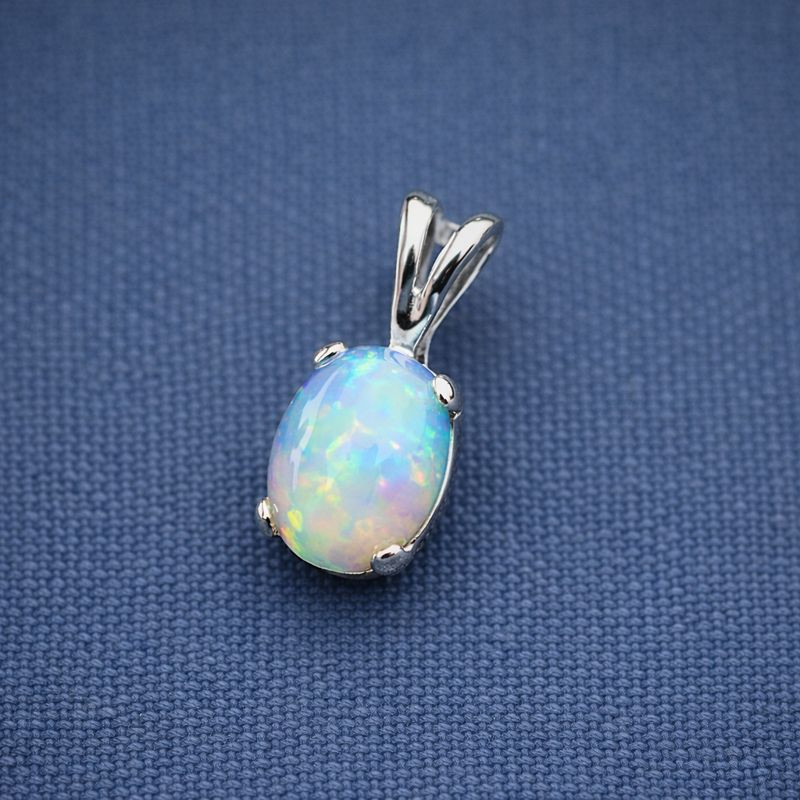 925 Sterling Silver Opal Pendant Natural Ethiopian Gemstone Jewelry Gift