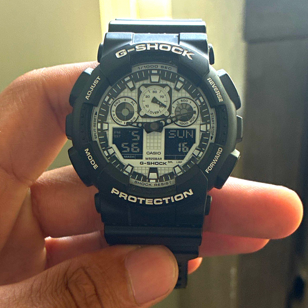 Casio G-SHOCK GA-100BW Men’s Analog-Digital Quartz Shock Resist 200m Resin