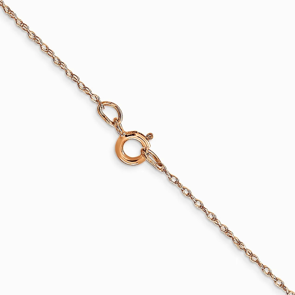 14K Rose Gold .5 Mm Carded Cable Rope Chain Necklace 16″-24″
