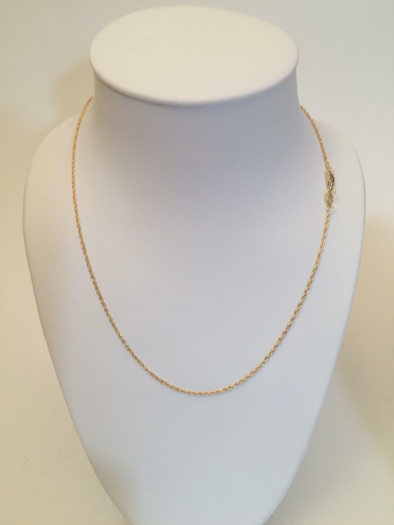 14 K GOLD PLATED FINE ROPE 30/18″ CHAIN J 432