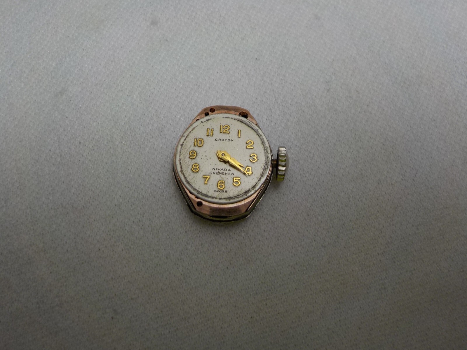 VINTAGE CROTON NIVADA GRENCHEN LADIES WRIST WATCH 1OK RGP WATCHMAKER
