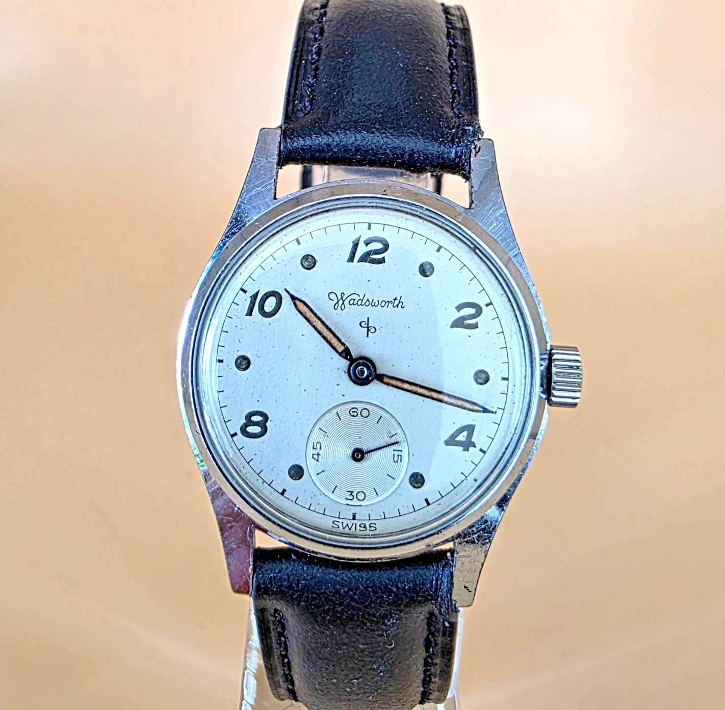VTG Rare WADSWORTH 3072 Manual Wind Swiss Watch 31mm Serviced Men’s