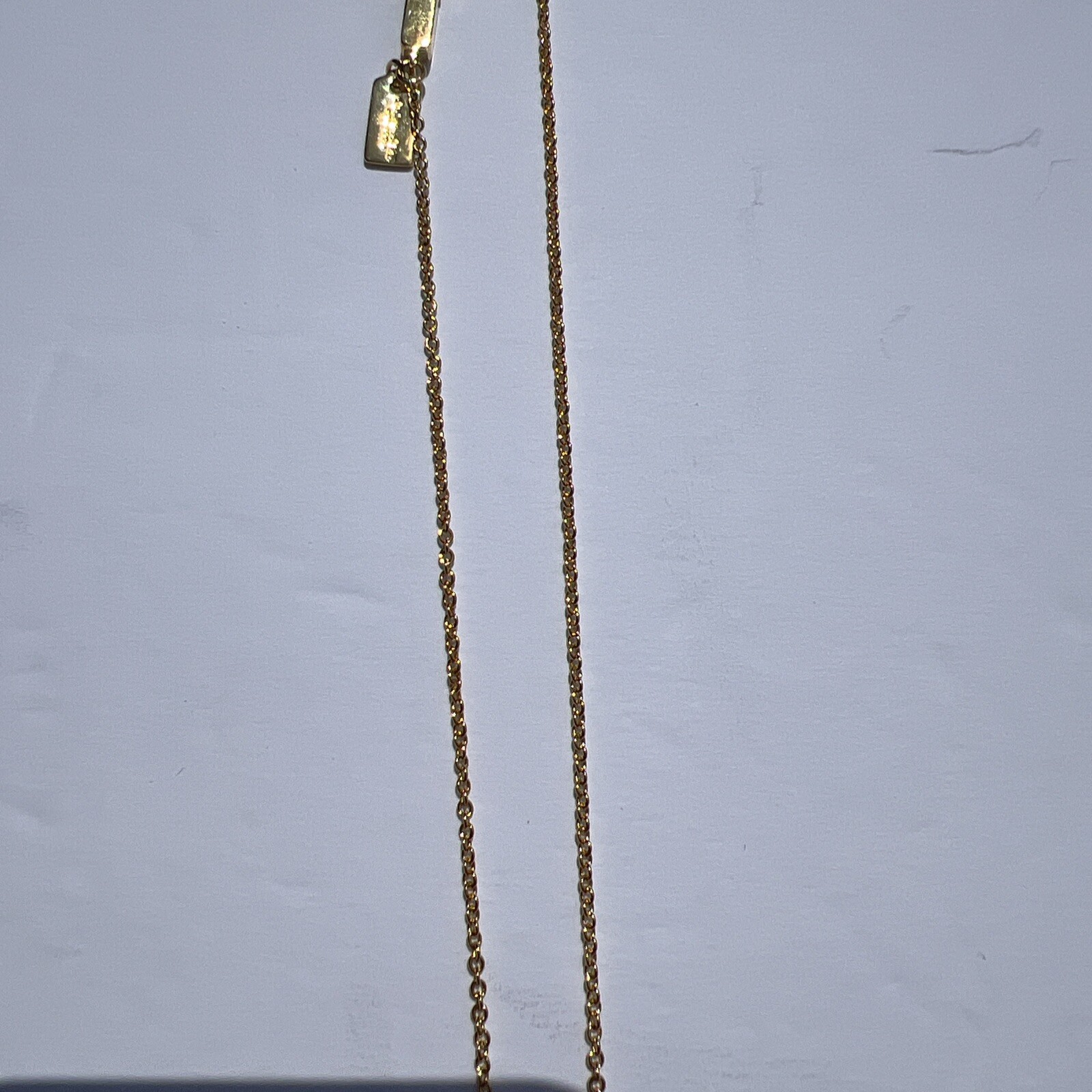 COACH Enameled SIG C 1” BAR 30” NECKLACE GOLD/PL Authentic LOGO NWT NEW
