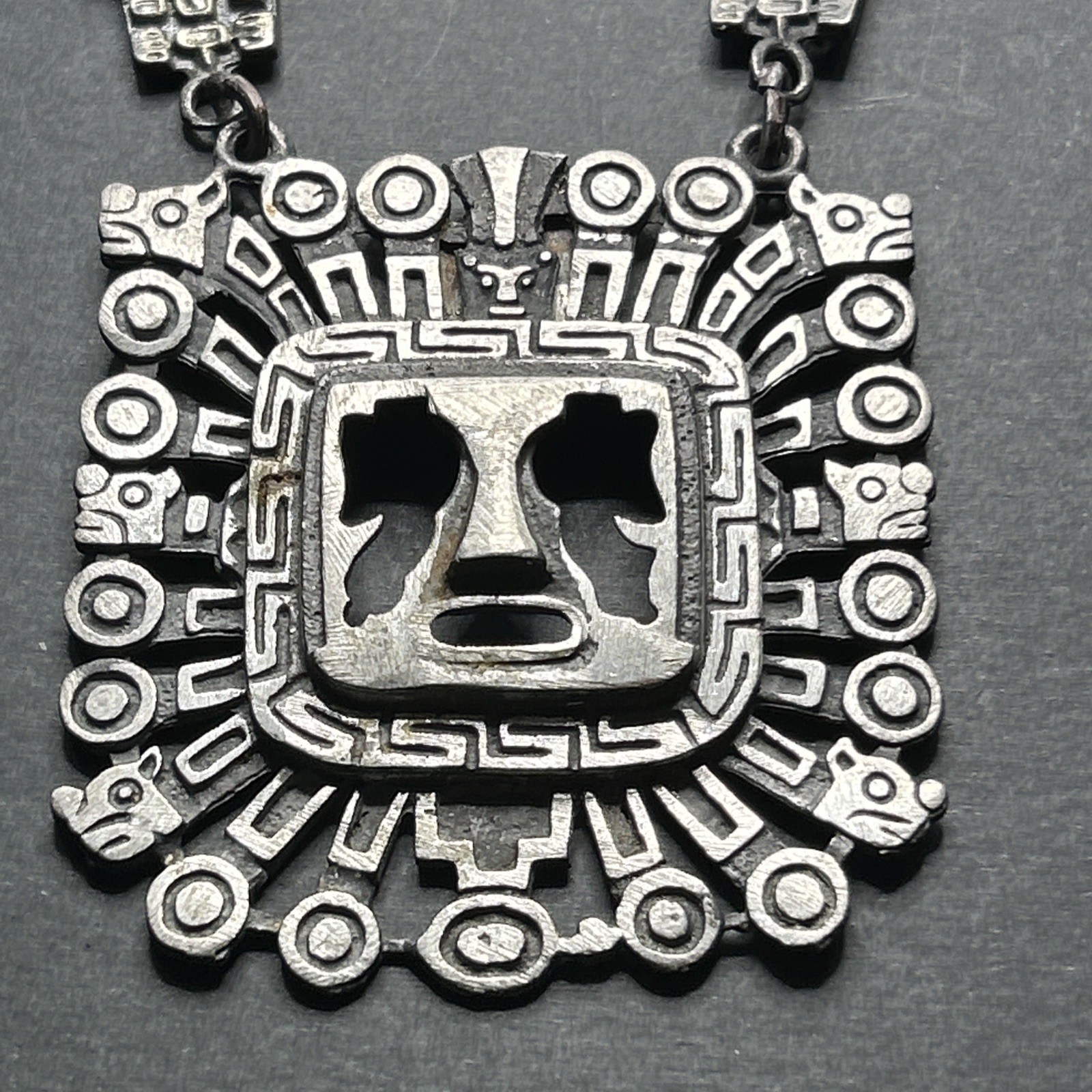 Tiajuanaco Jewels Made In Bolivia Tribal Necklace Creation God Signed Aztec Rare