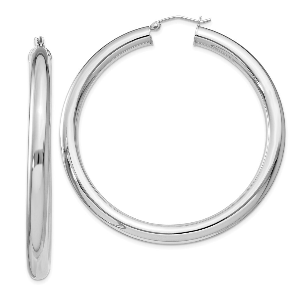 5mm Sterling Silver, Extra Large Round Hoop Earrings, 55mm (2 1/8 In)