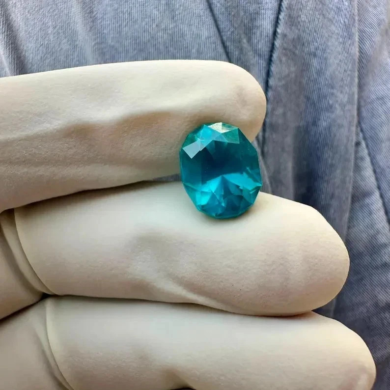 Certified Natural Blue Green Paraiba Tourmaline 9.55 Ct Oval Cut Loose MR Gems A