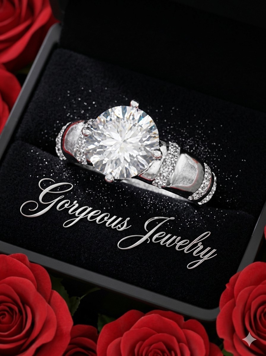 1.8CTW CERTIFIED MOISSANITE VVS1 D 6-ROW PAVE 18K WHITE GOLD TP STATEMENT RING