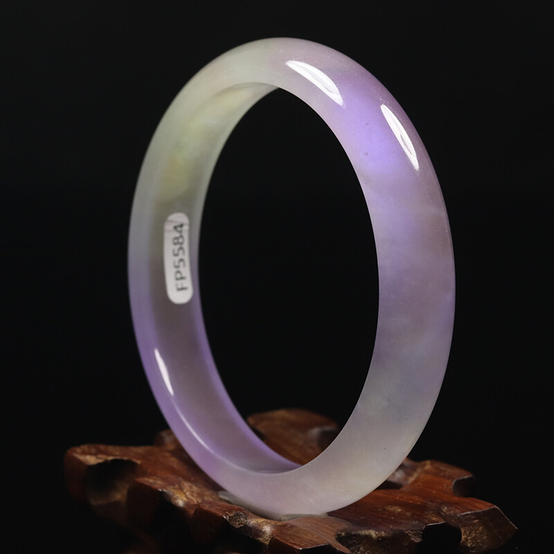 62mm Lavender Purple Icy Jadeite Jade Bangle Bracelet Women’s Chinese Jade 11221