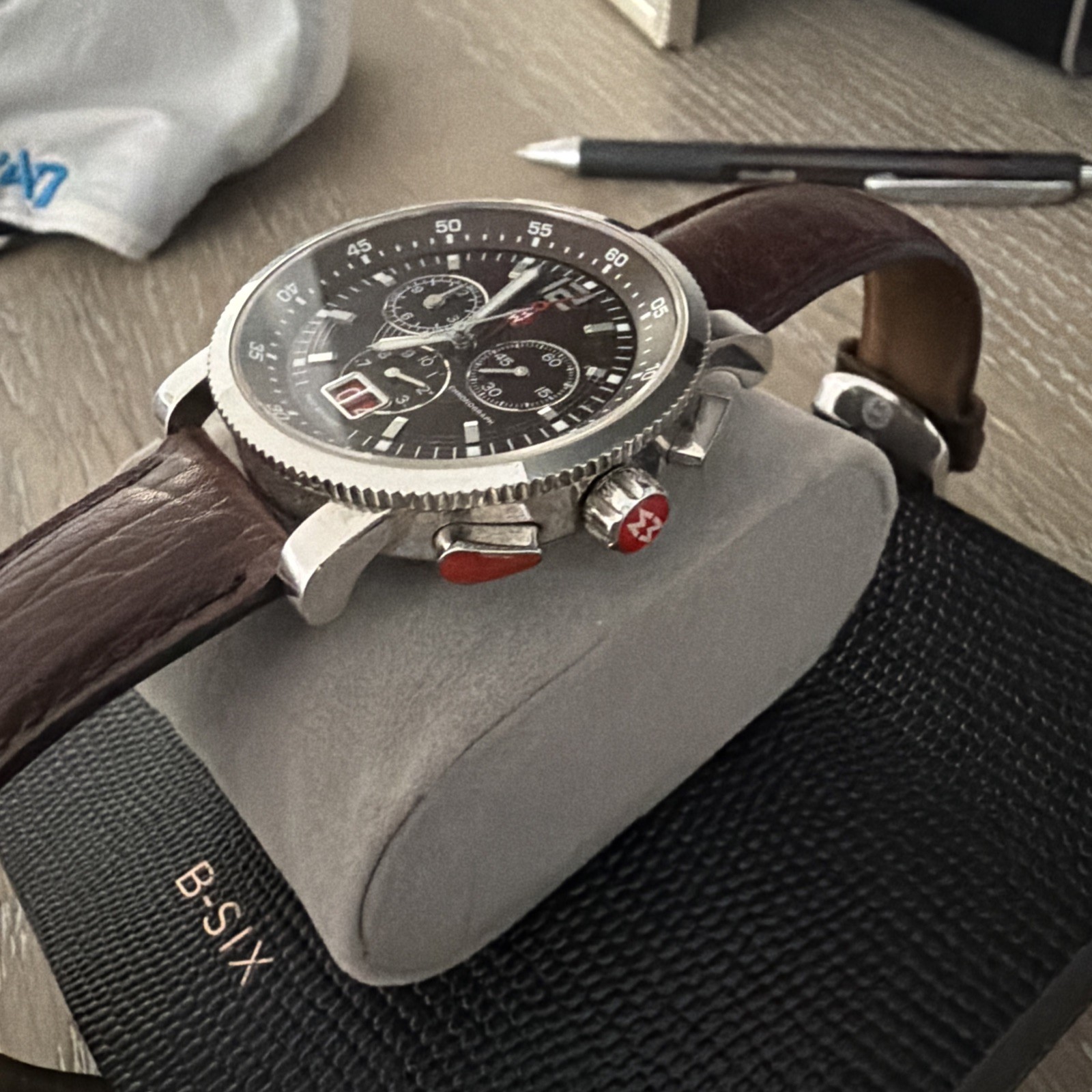Michele Sport Sail Chronograph Watch MW01K00A0013 Swiss Quartz 41mm