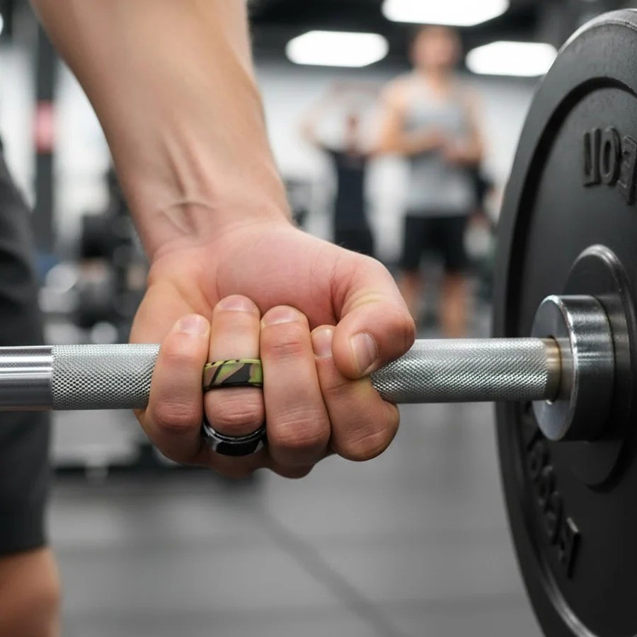 4 Pack Men’S Silicone Wedding Bands, 8Mm Wide Rubber Rings for Workout Sports, C