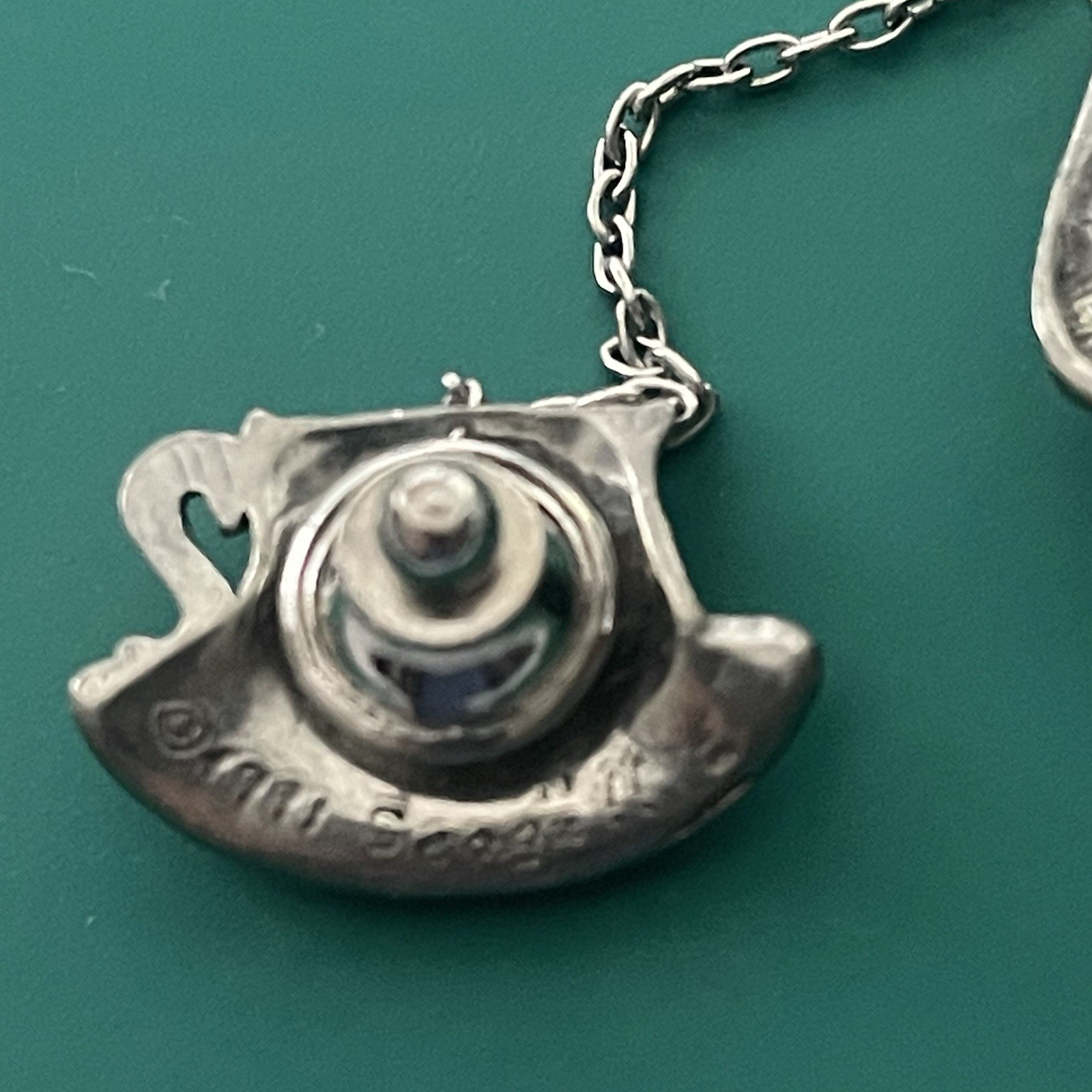 Vintage 1991 Pewter Teapot and Teacup Brooch Seagull Pewter Canada