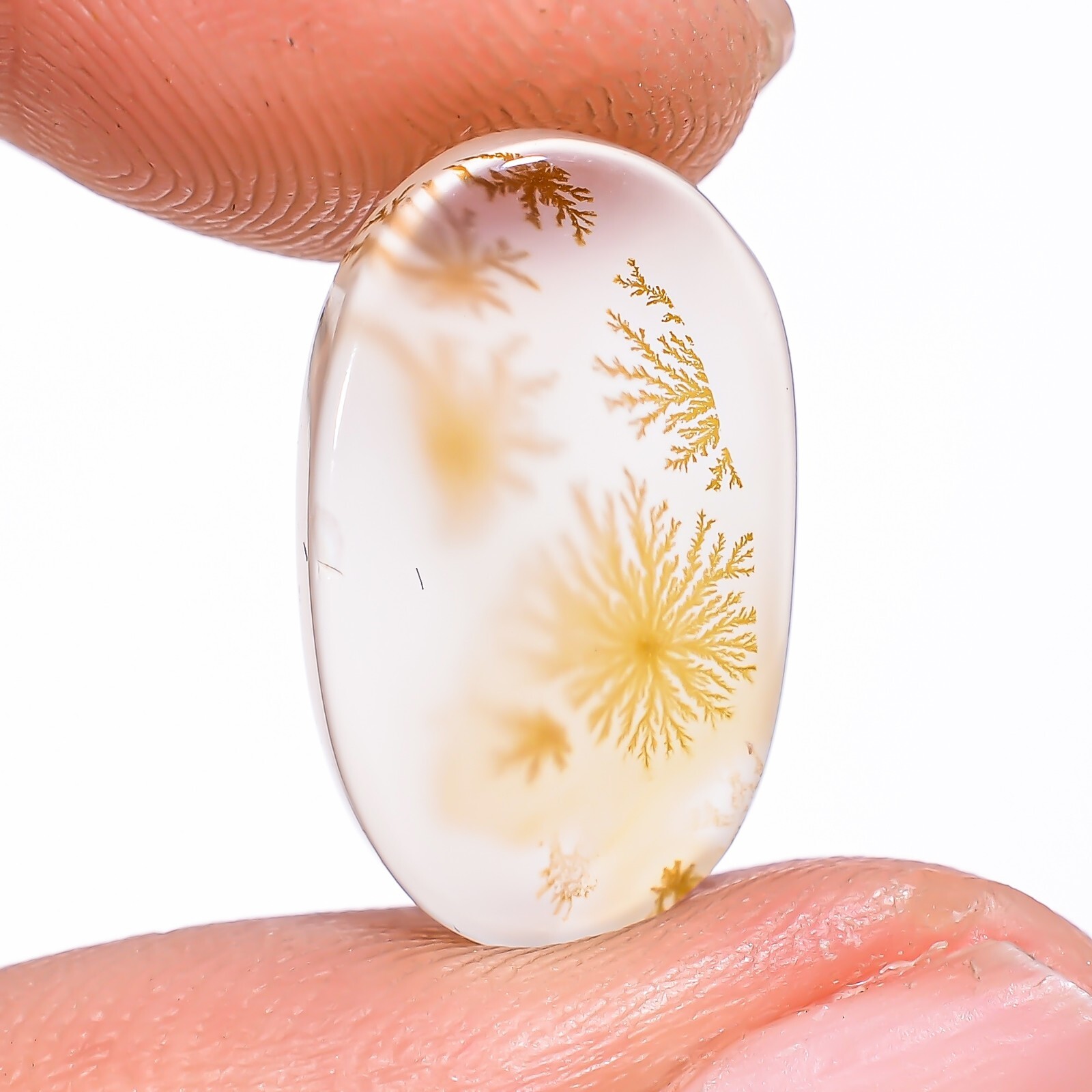 Genuine Scenic Dendritic Agate Oval Shape Cabochon 4.40 CTS 9X16X3mm stone BC-22