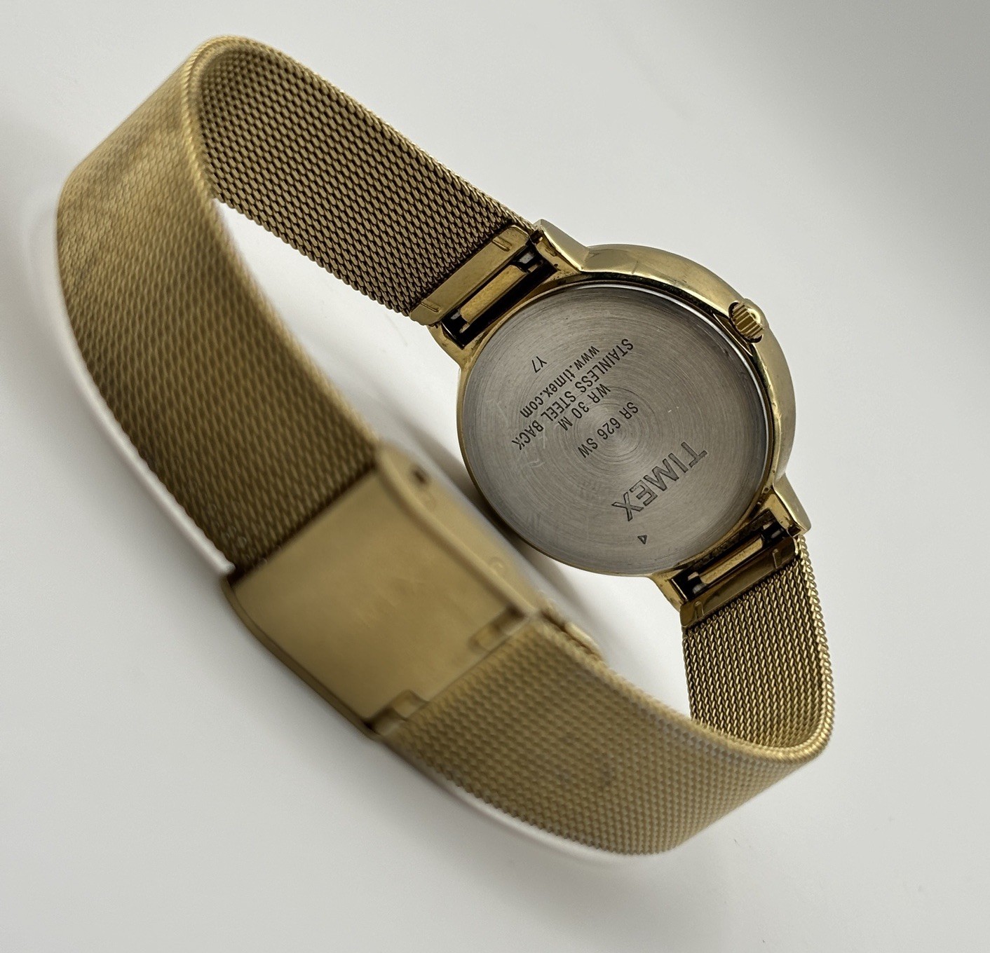Timex Ameritus Gold-Tone SS Mesh Bracelet Dress Ladies Watch T2P197 #7.21