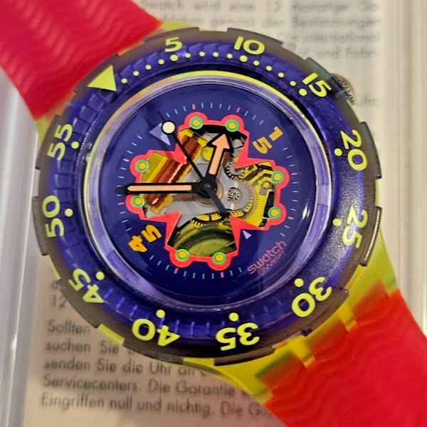 Vintage SWATCH Scuba200 RARE “BAY BREEZE” SDJ101 Collectible Watch NEW 1993