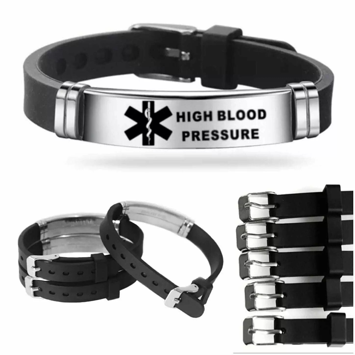 High Blood Pressure Medical Alert Bracelet – Stainless Steel ID