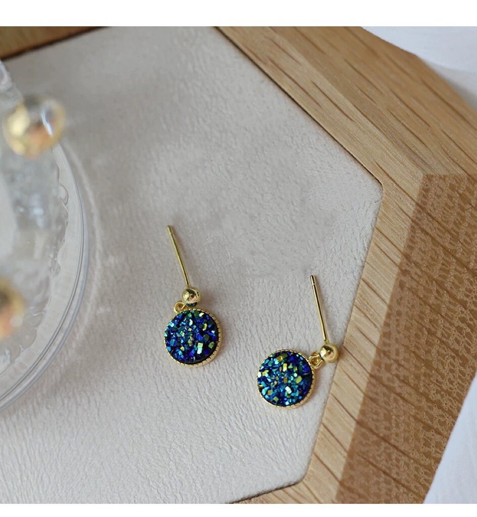 925 Silver Starry Sky Lab-Created Zircon Earrings/Minimalist Hypoallergenic