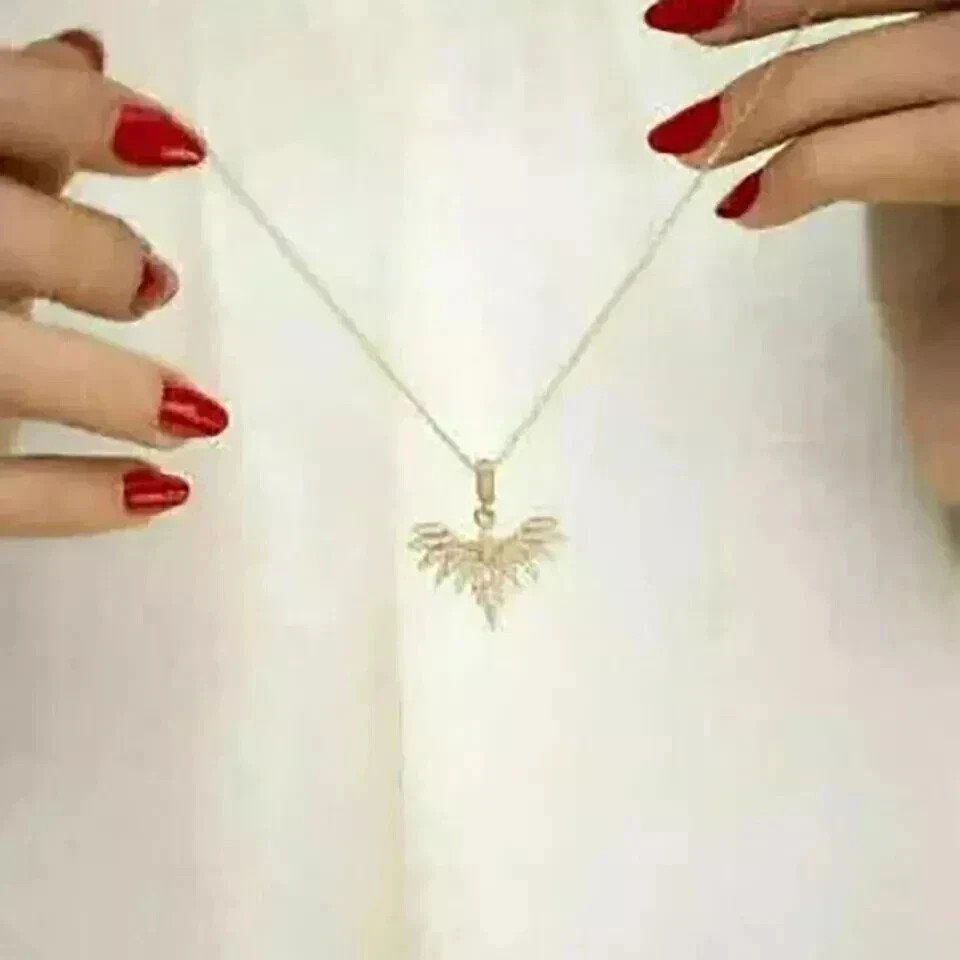 2Ct Simulated Diamond Women Pendant Necklace In 14k Yellow Gold Sterling Silver