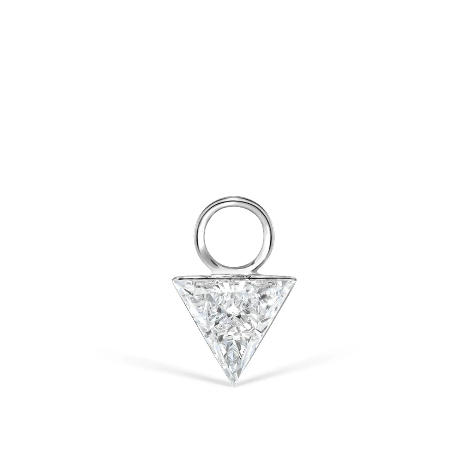 Floating Moissanite Triangle Charm 925 Sterling Silver Earring Add On