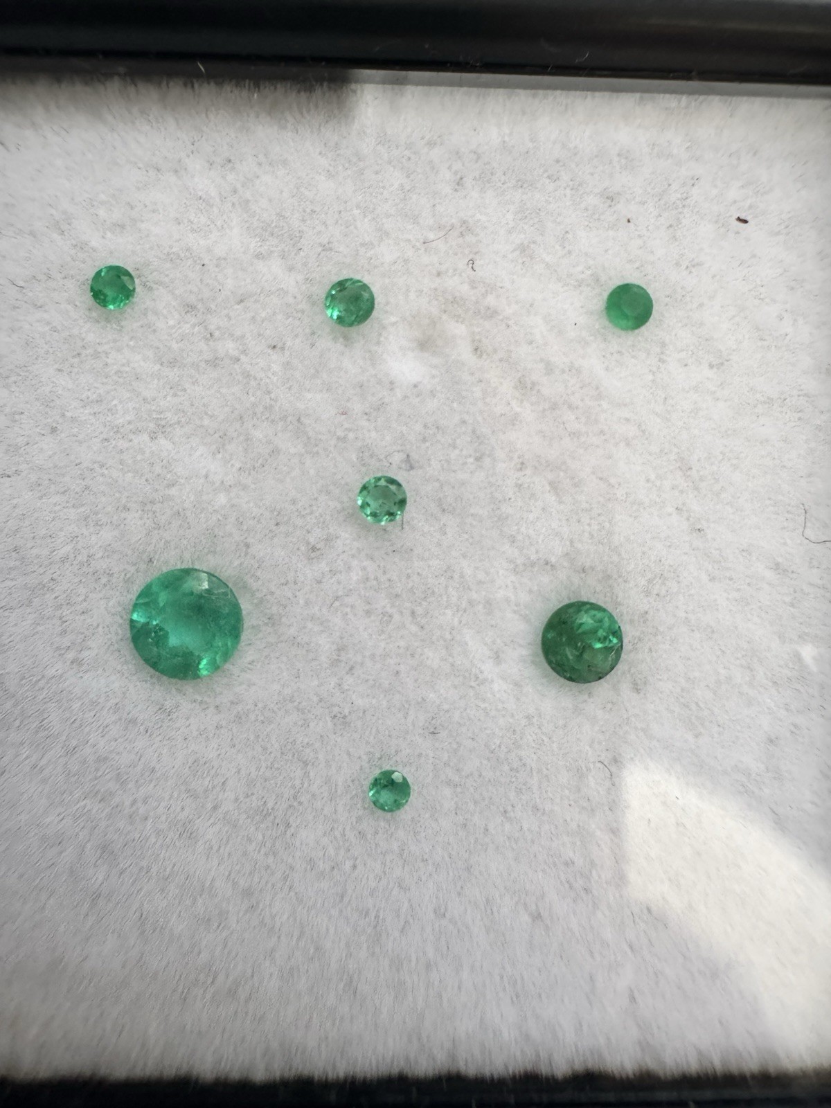 Natural Green Emerald Round Cut Loose Gemstones Lot of 6 Pieces
