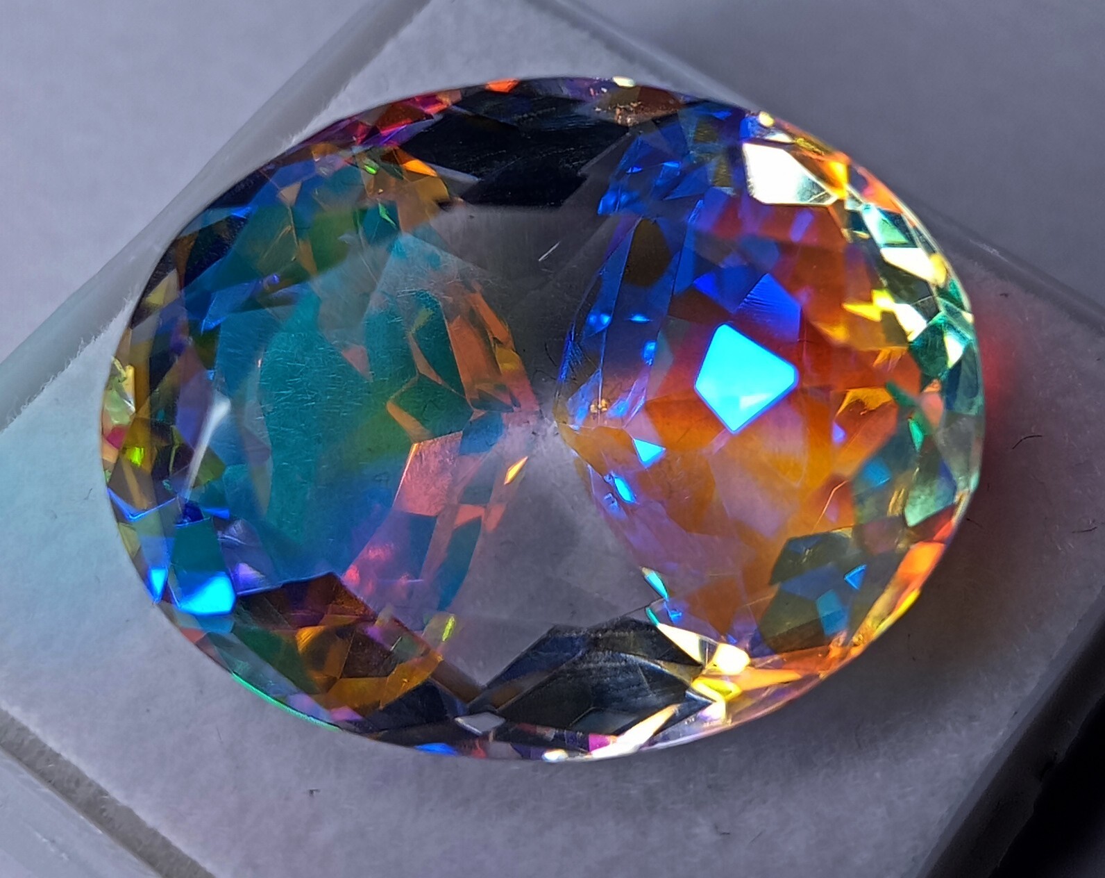 Flawless 23 Ct+ Loose Gemstone Natural Rainbow Mystic Topaz EGL Certified Oval