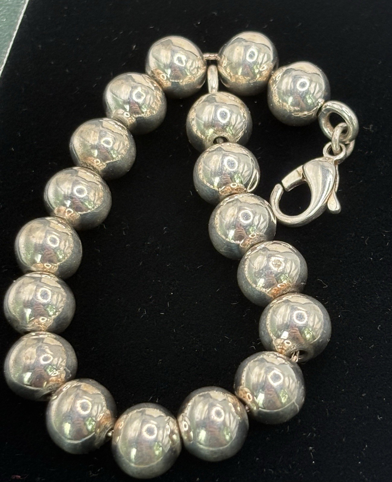 Vintage Sterling Silver 10.8mm Ball Bead Bracelet 7” – 19.72g