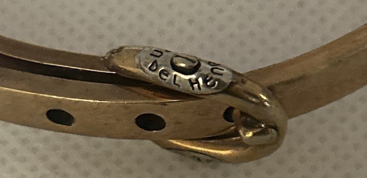 Henri Bendel Gold Tone Belt Buckle Bangle Bracelet Adjustable 6.5-7”
