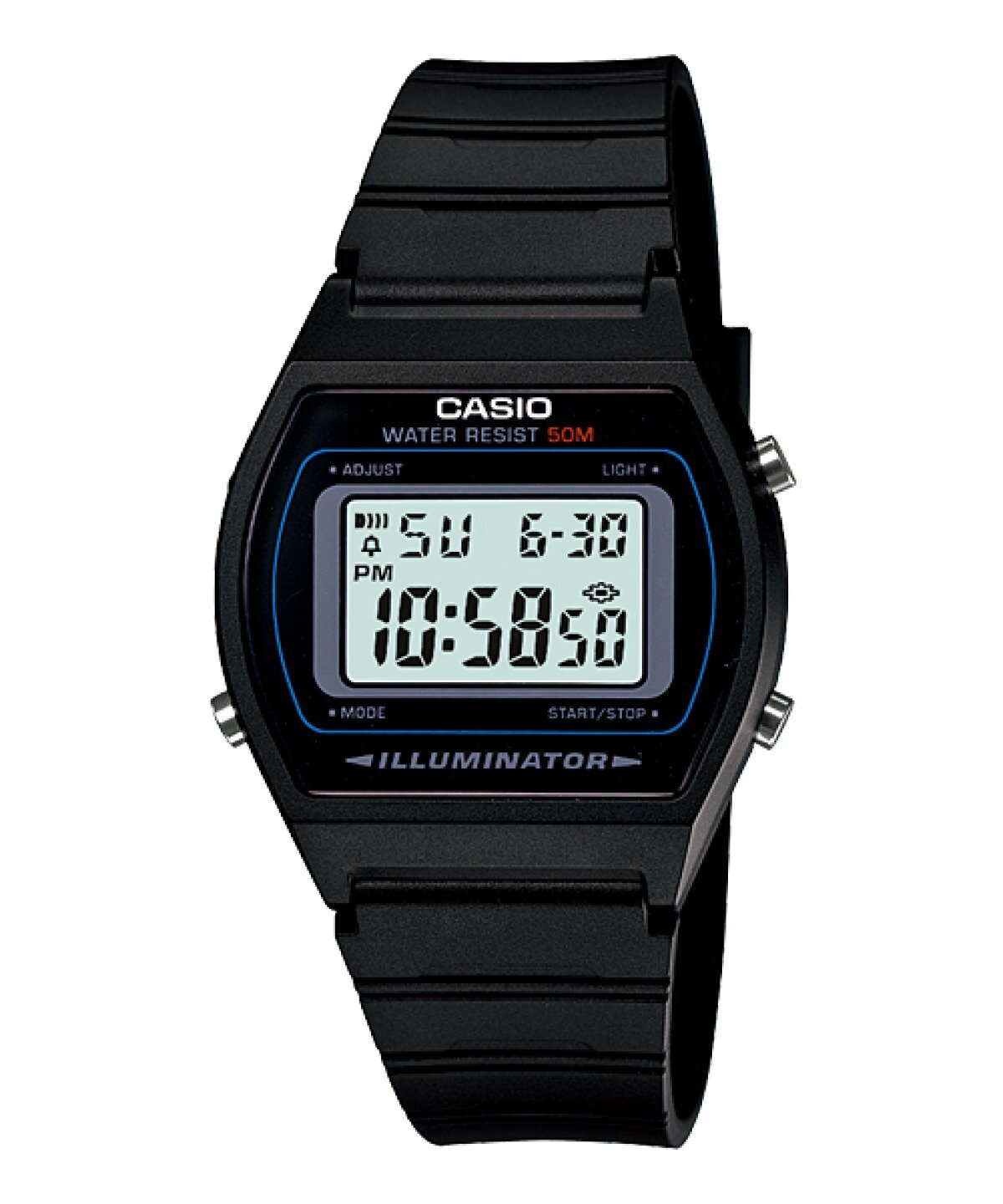 VINTAGE CASIO W-202-1AVEF Silicone Black Chrono Timer Unisex Watch