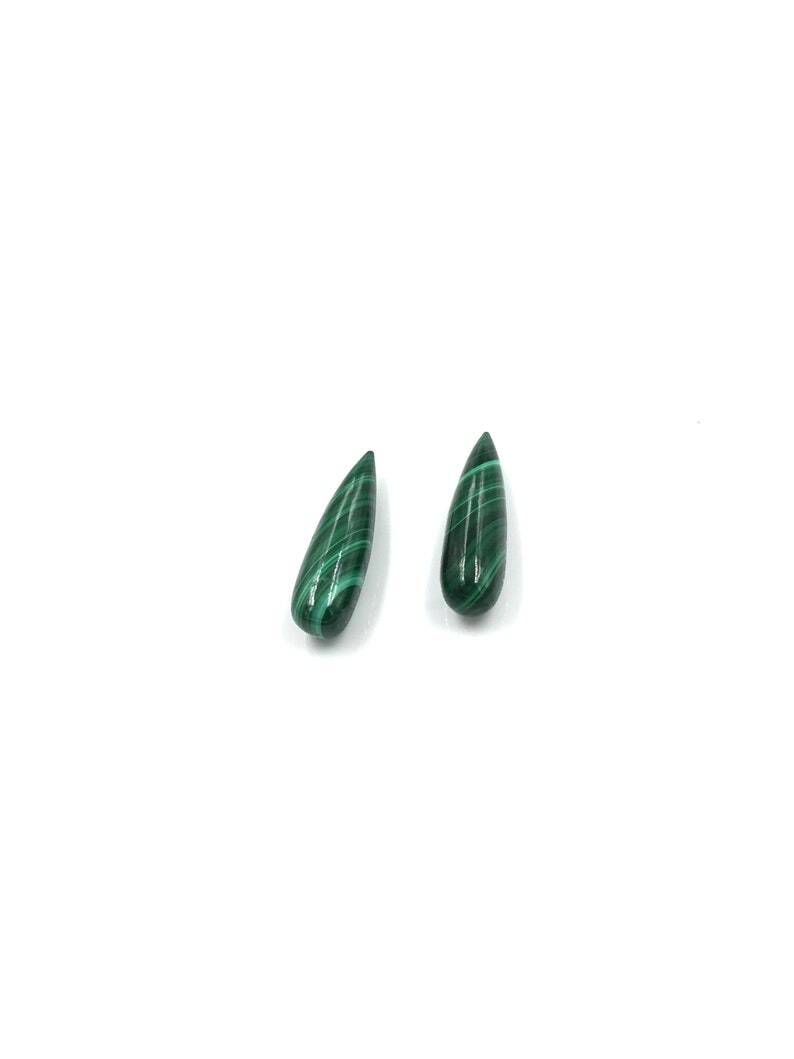 Natural Malachite Teardrop Loose Gemstone For Jewelry