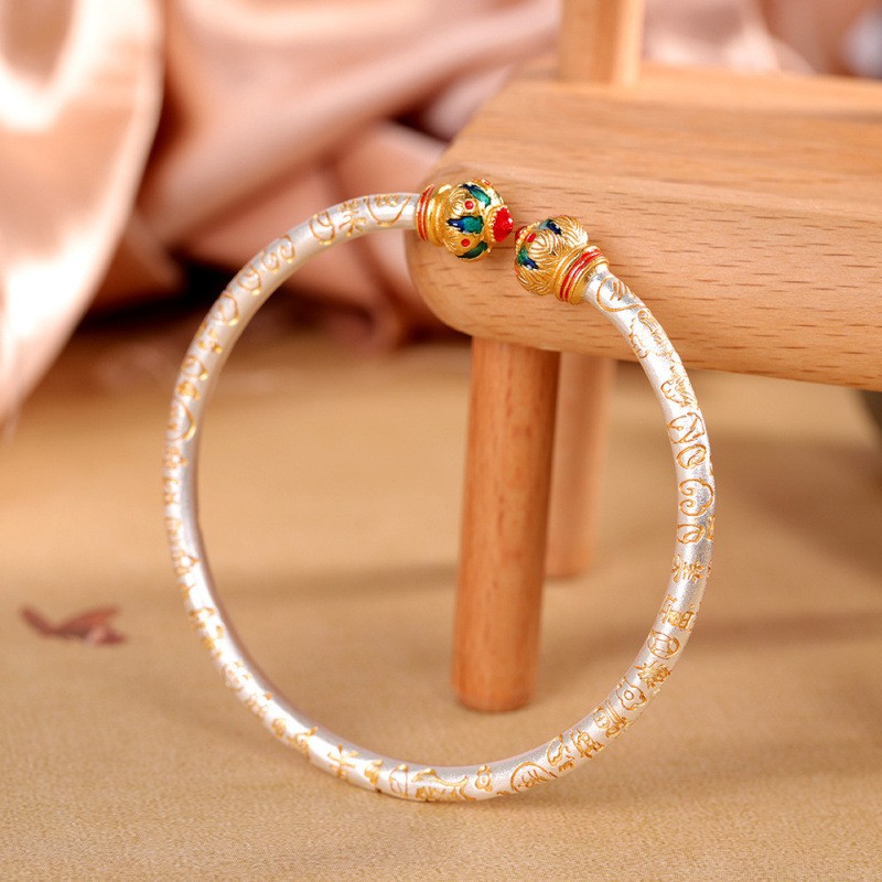 New Chinese Style Fashion OL Adjustable Bracelet 9999 Fine Silver Commuter Chic