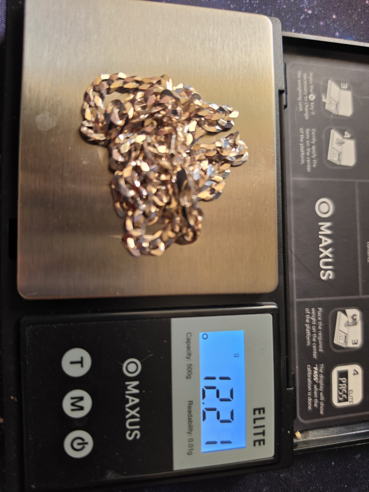 Real Solid 925 Sterling Silver 26 in Curb chain 4 mm 12.21 grams