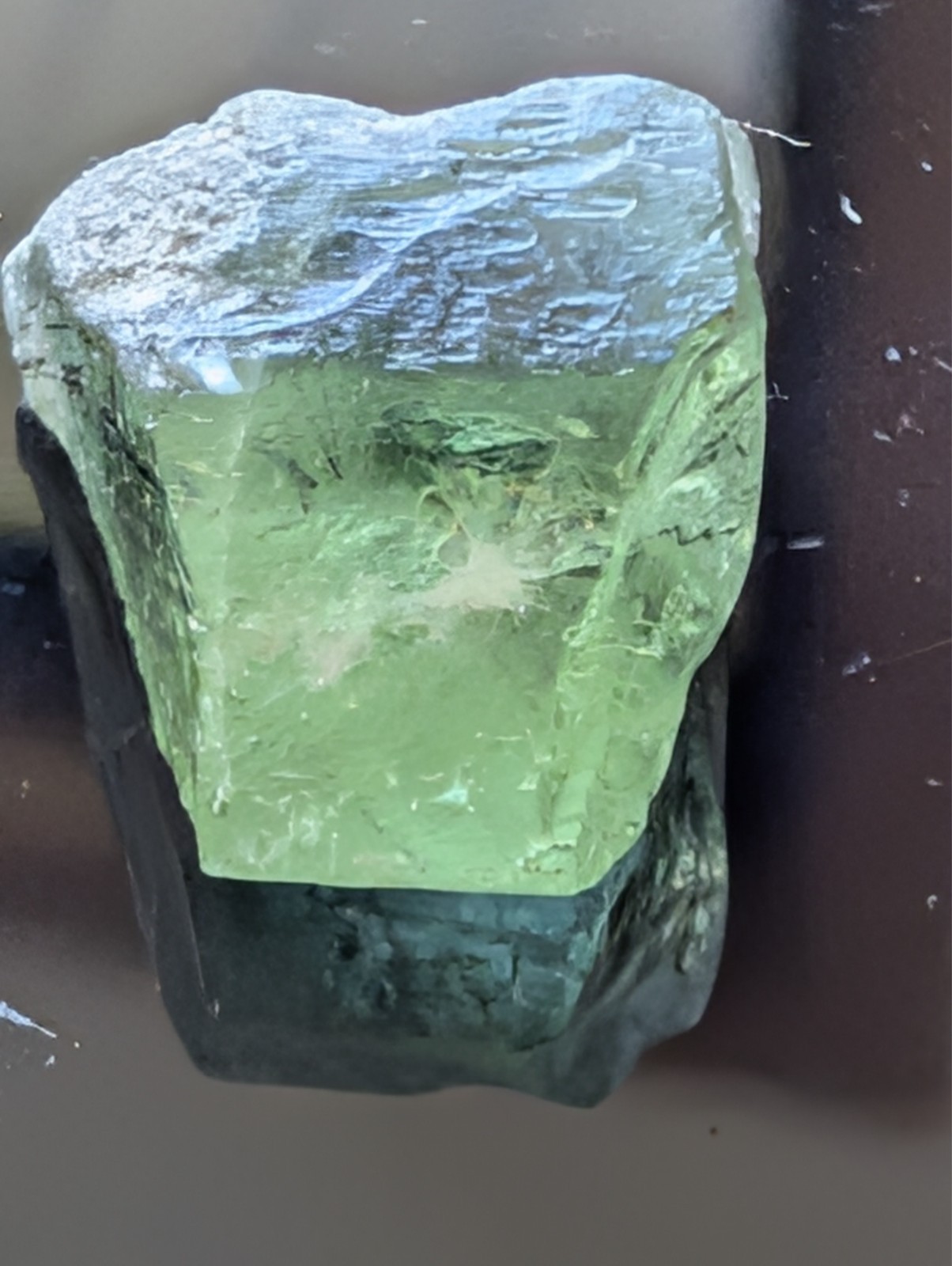USA Seller 9.85 ct Rutilated peridot IF only rutile facet rough gemstone
