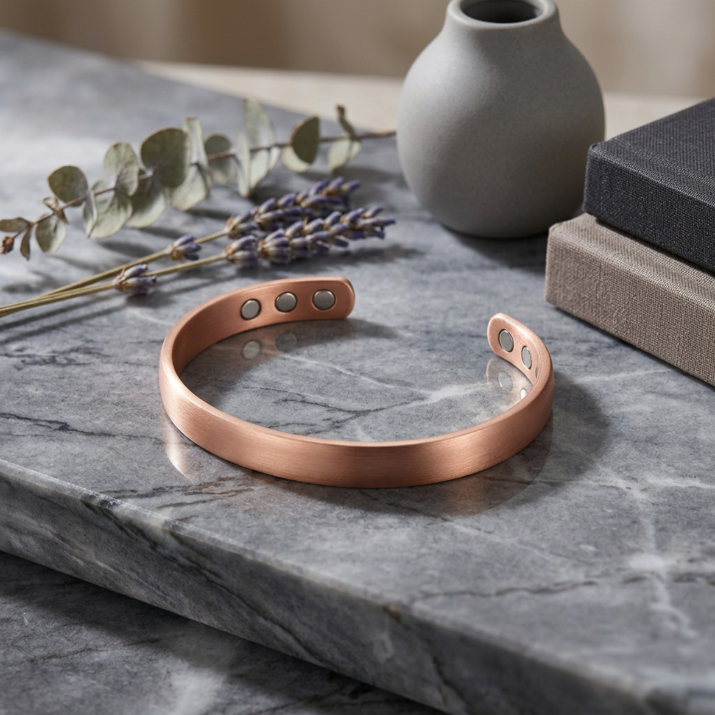 Pure Copper Magnetic Bracelet Solid Copper Arthritis Pain Relief Dome Cuff
