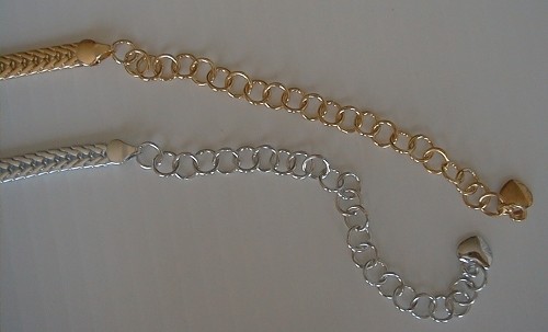 GOLD PLATED HERRINGBONE 7MM CHAIN 15” EXTENDS TO 19” NEW BY ASPEN DESIGNS
