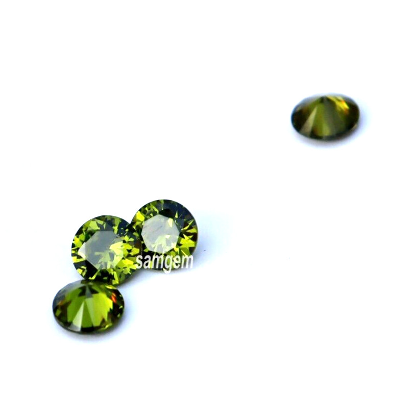 AAA Natural Flawless Ceylon Green Sapphire Loose Round Gemstone Cut 4.20 Ct