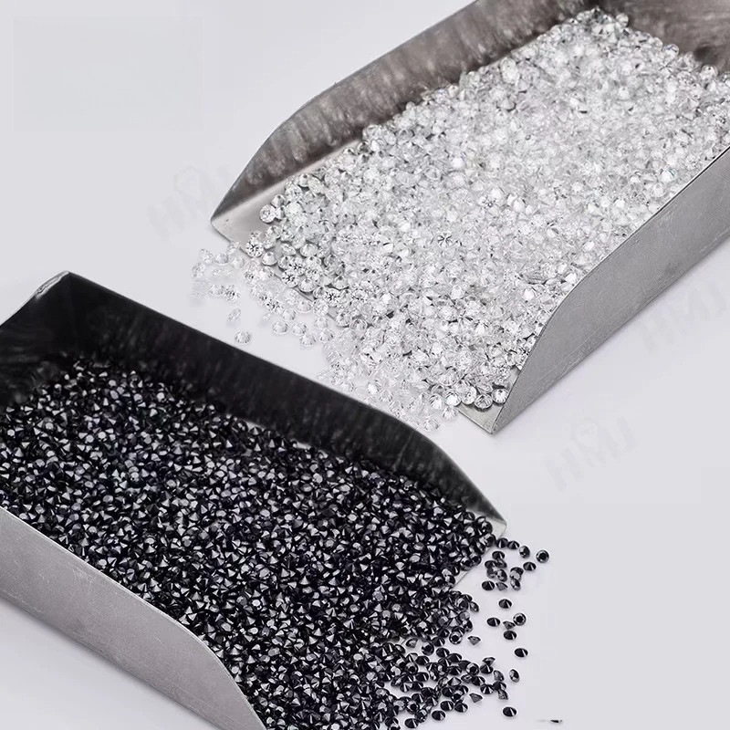 0.8-1.9mm Round Cut D Color/Black Moissanite Stones VVS1 for Jewelry Making