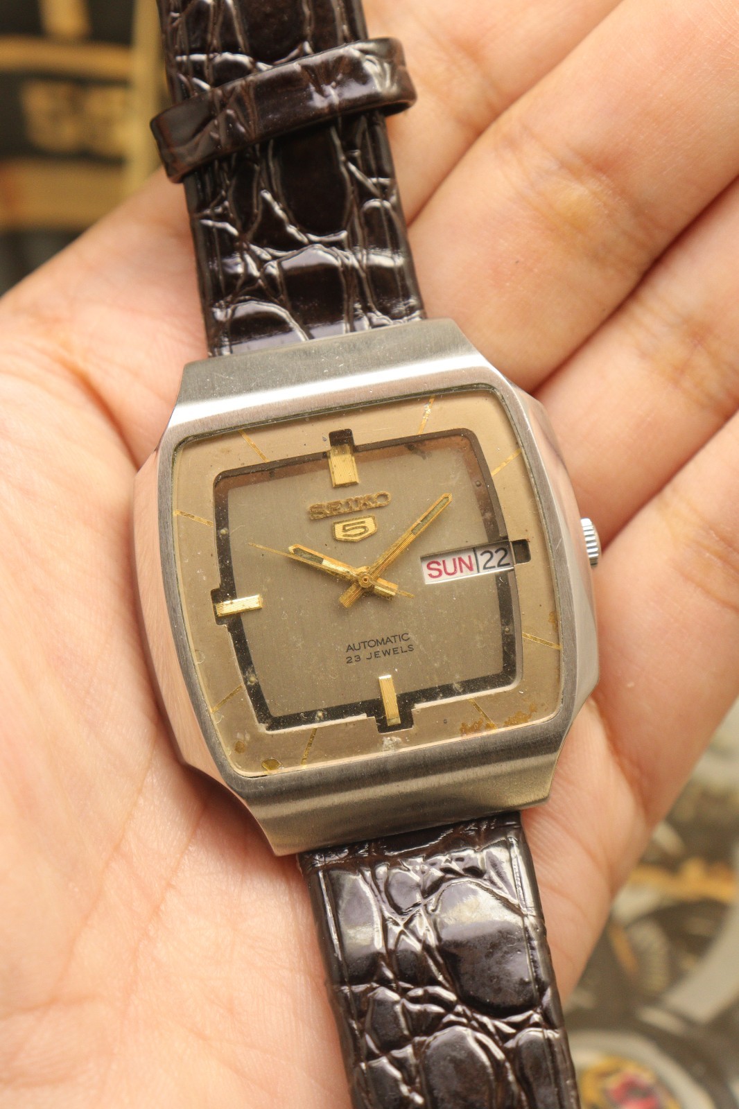 Vintage Seiko 5 Automatic Original Dial Wrist Watch For Mens Japan Movement 6349