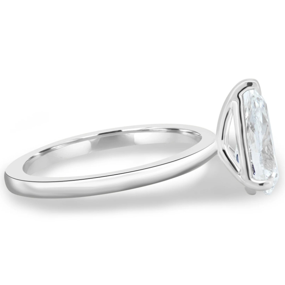 Diamond Wedding Ring IGI Lab Grown Pear 2 Carat 950 Platinum Sizes 5 6 6.5 7 7.5