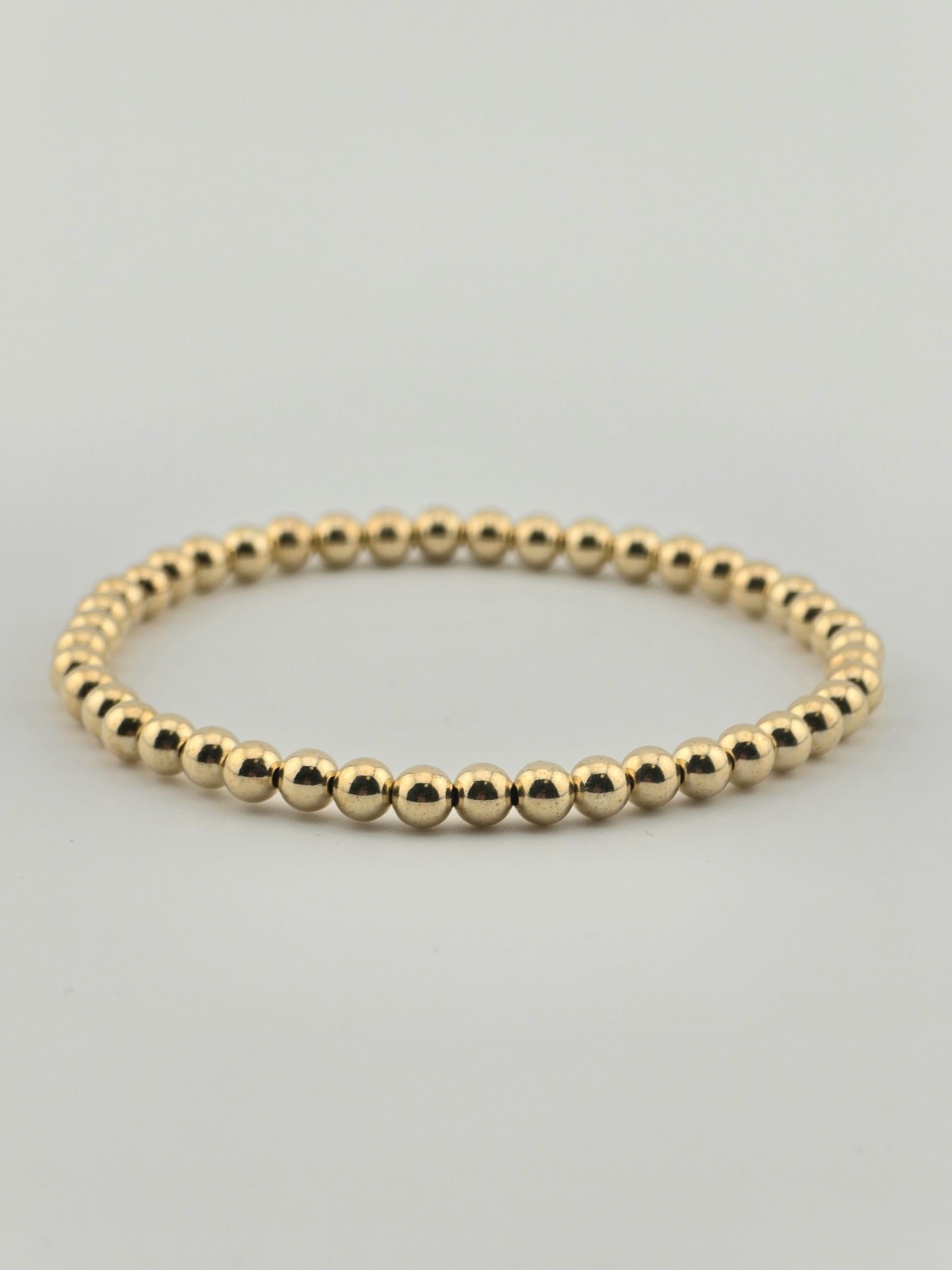 14K GOLD FILLED BEAD BRACELET 4MM 6.5″ – 907412