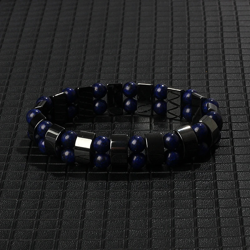 Arrow Hematite Bracelet Beaded Stretch Classic Round Stone Style Men Jewelry