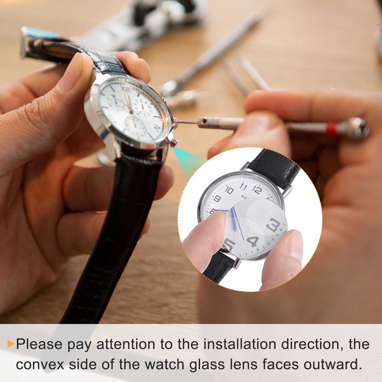 3pcs Watch Glass Lens 22.5mm Round Clear Crystal Lens for Watchmaker Repair