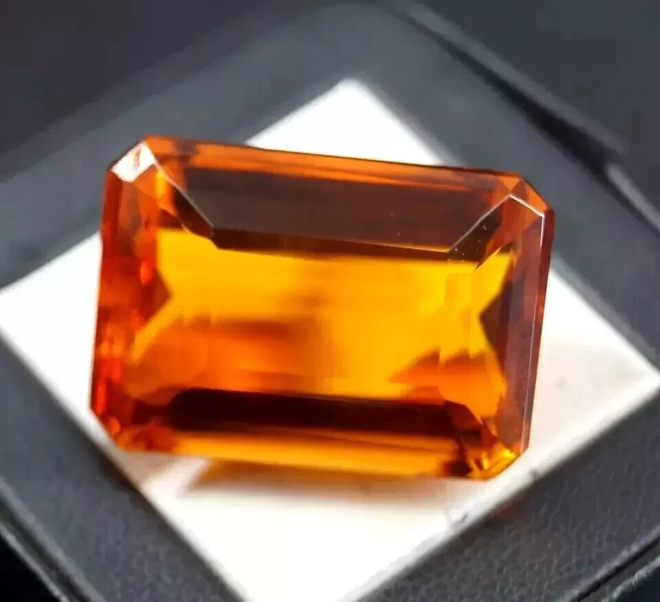 Emerald Cut Brazilian Natural Topaz 80.85 Ct EGL Certified Orange Loose Gemstone