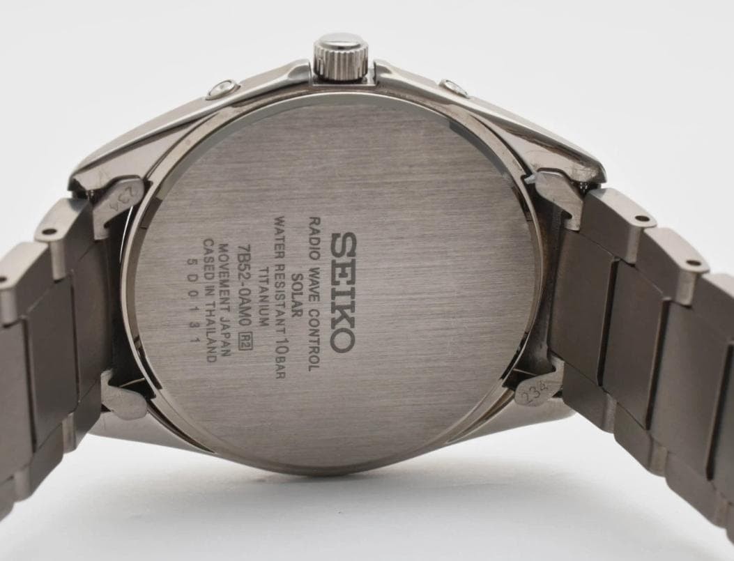 condition with box SEIKO wristwatch titanium solar black dial 7B52 0AM0